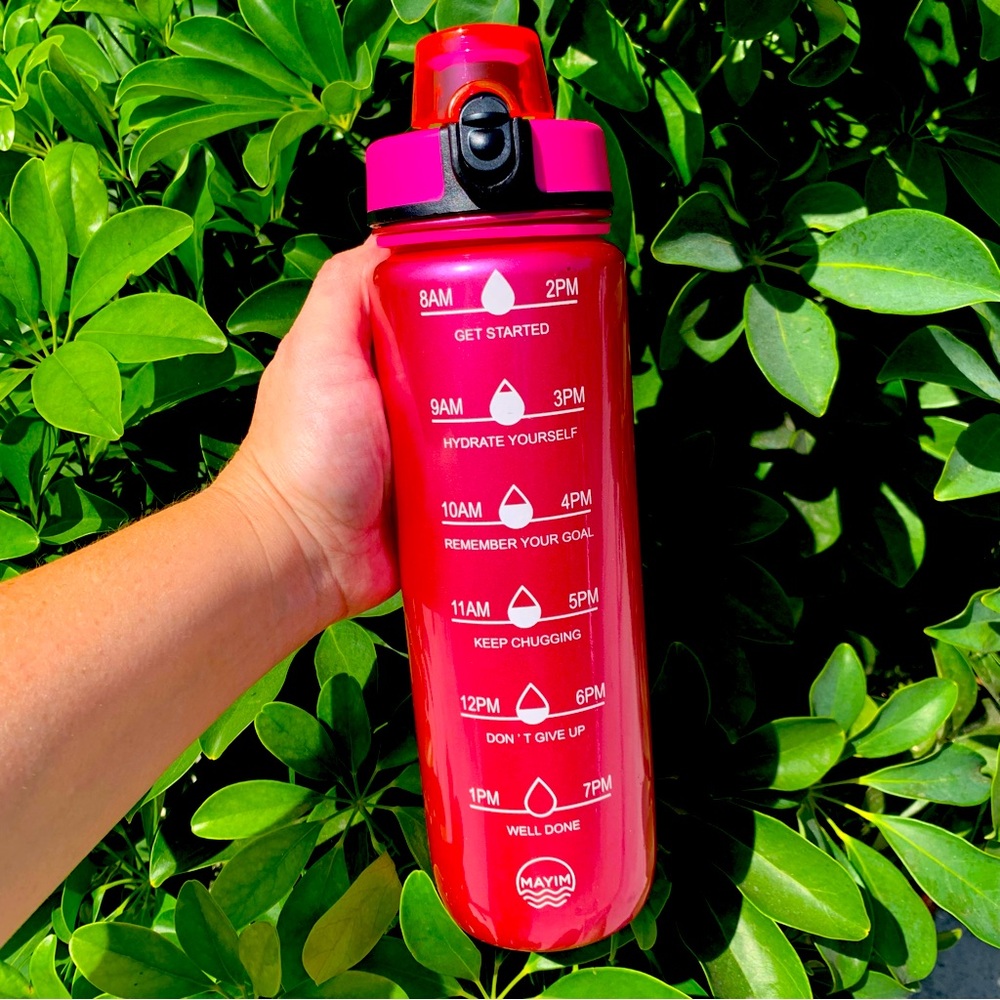 Pink Motivational Water Bottle 32oz by Mayim